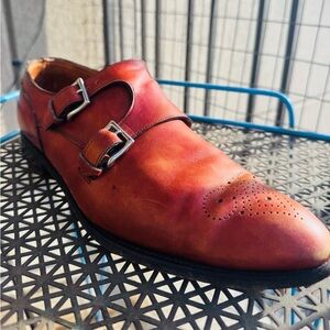 A stunning pair of bespoke John Lobb burgundy monk strap shoes
